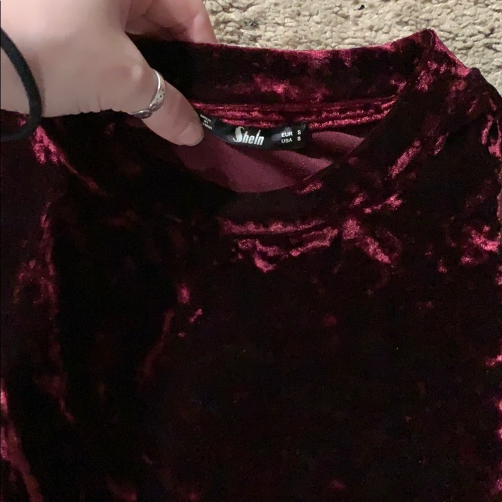 Maroon velvet shirt